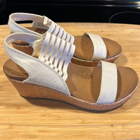 Skechers Cali Luxe Foam Cork Wedge Heel Slingback Sandals Size 6 - Picture 2 of 6